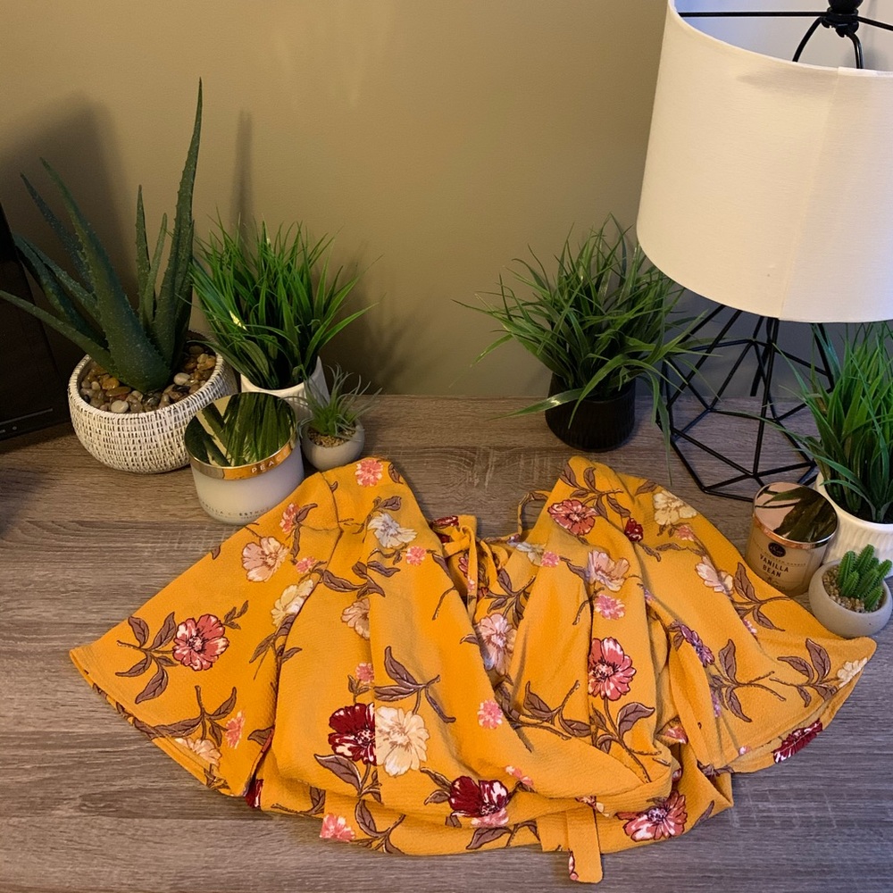NWOT Mustard Floral Dress